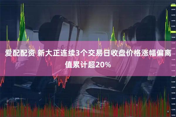 爱配配资 新大正连续3个交易日收盘价格涨幅偏离值累计超20%